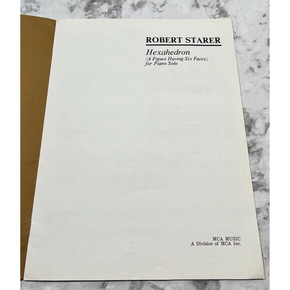 Hexahedron Piano Solo Sheet Music Vintage Robert Starer 1971 MCA - Picture 5 of 6